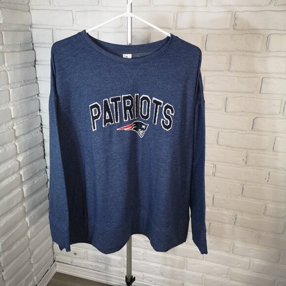 NFL Team Apparel Ladies Size XXL Fleece Lined Navy Patriots Logo Sleepwear - Picture 1 of 8